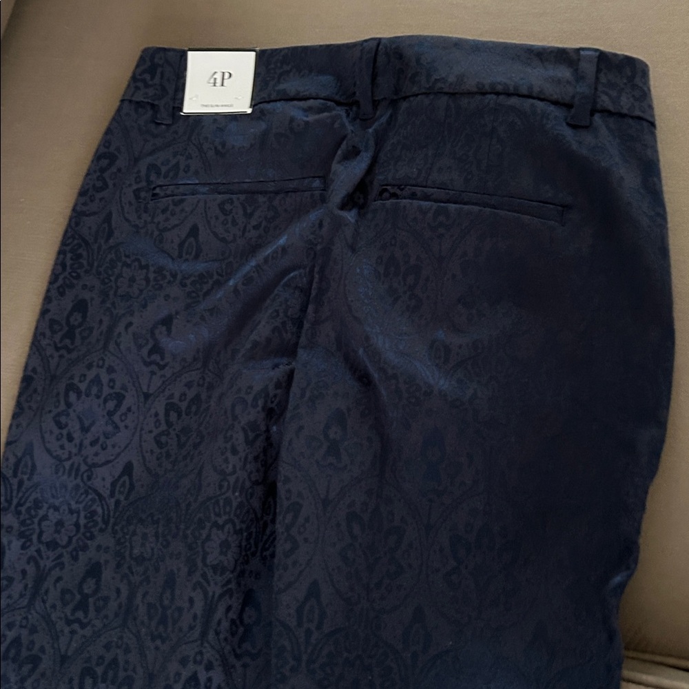 Navy Patterned Pants - Picture 5 of 5